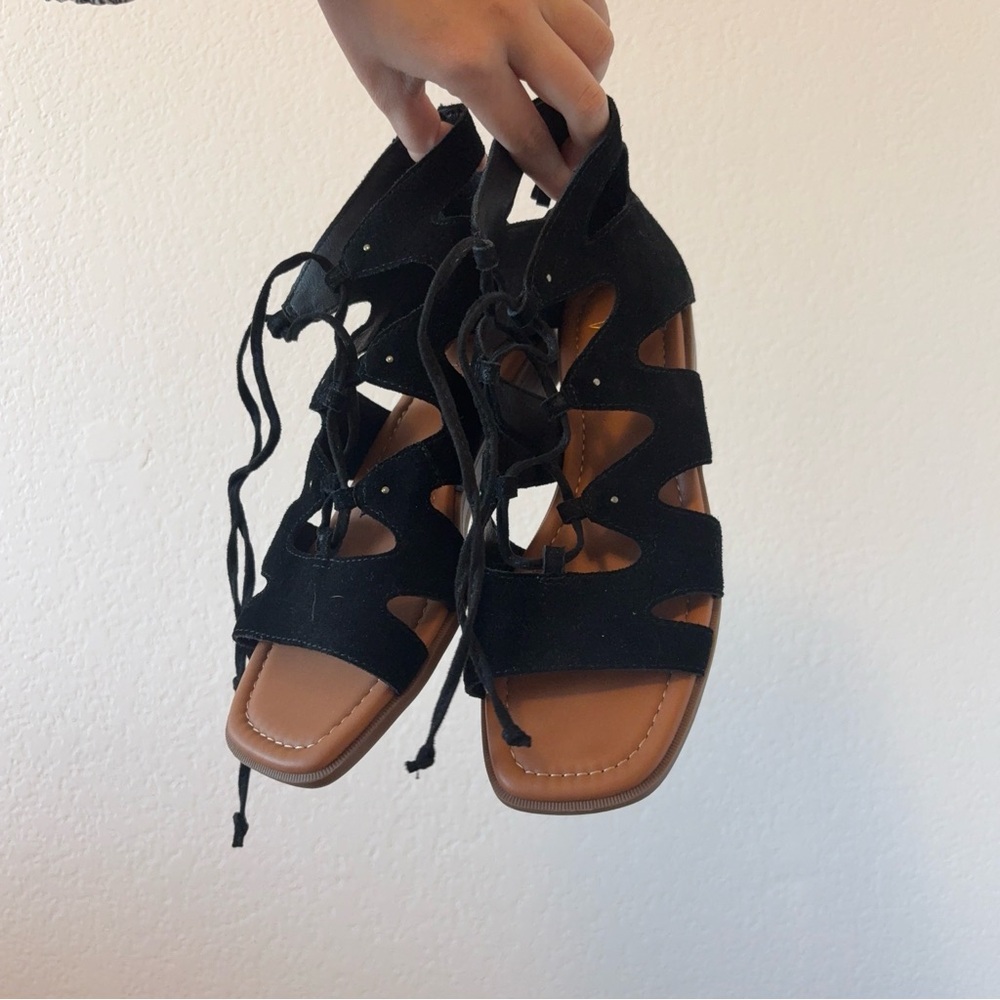 Black Suede Women's Sandals